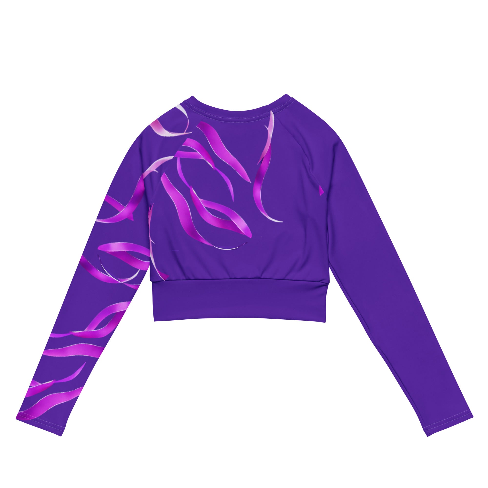 Purple & Pink crop top. Long-sleeved gym or dance top and streetwear. Women's yoga or fitness top. La Danza by WickedYo